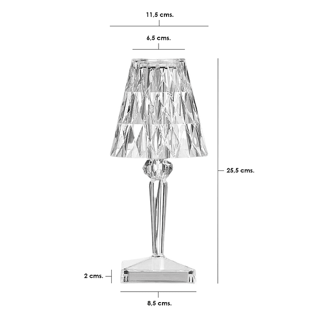 Lámpara De Mesa Táctil De Carga USB LED Diseño De Diamantes - GTI