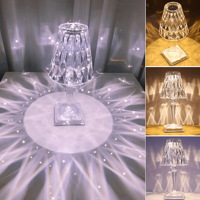 Lámpara De Mesa Táctil De Carga USB LED Diseño De Diamantes - GTI