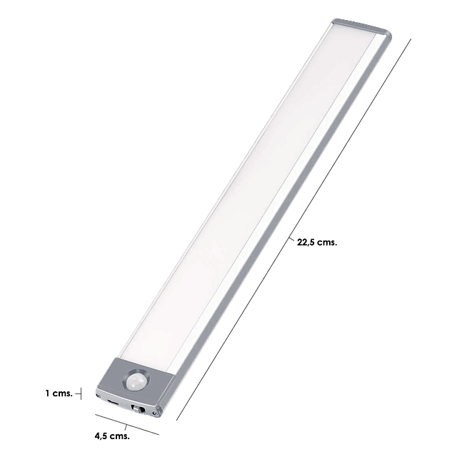 Barra con Sensor Recargable - USB Luz Fría