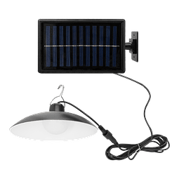 Lámpara Colgante Solar LED Recargable Con Ampolleta, Panel Solar y Control Remoto 30W. IP44 Para Techo / IRM