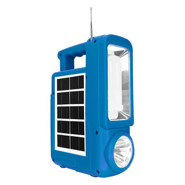 Linterna Solar LED Recargable Para Camping y Emergencias - Con Panel Solar, Ampolleta, Bluetooth y Radio / Cclamp Modelo CL-830