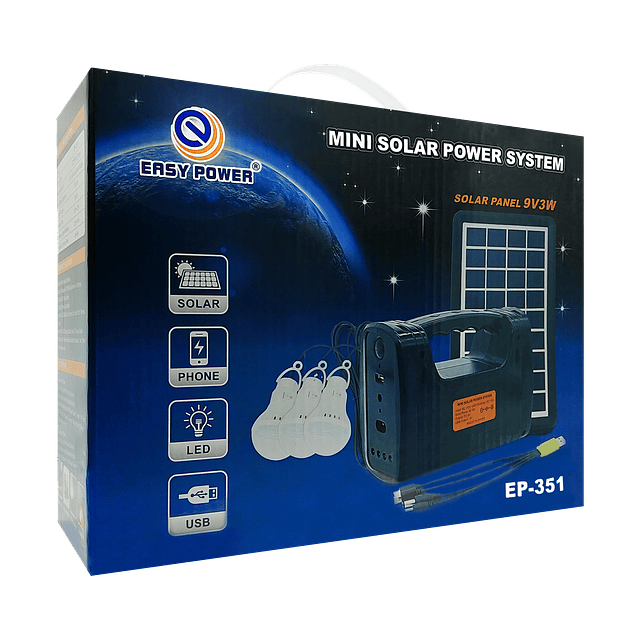 Mini Sistema De Carga Solar 9V. 3W. Para Exterior / Easy Power Modelo EP-351