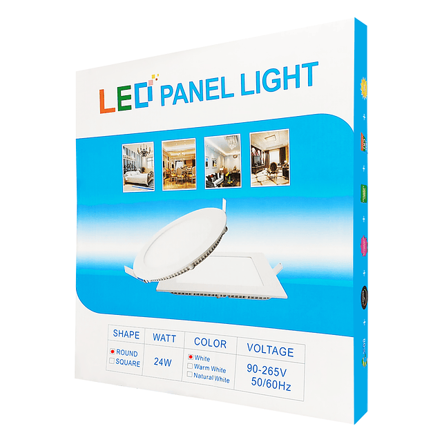 Foco Redondo Luz LED Color Blanco De 24W. 6.500K. Empotrado / HaoMai