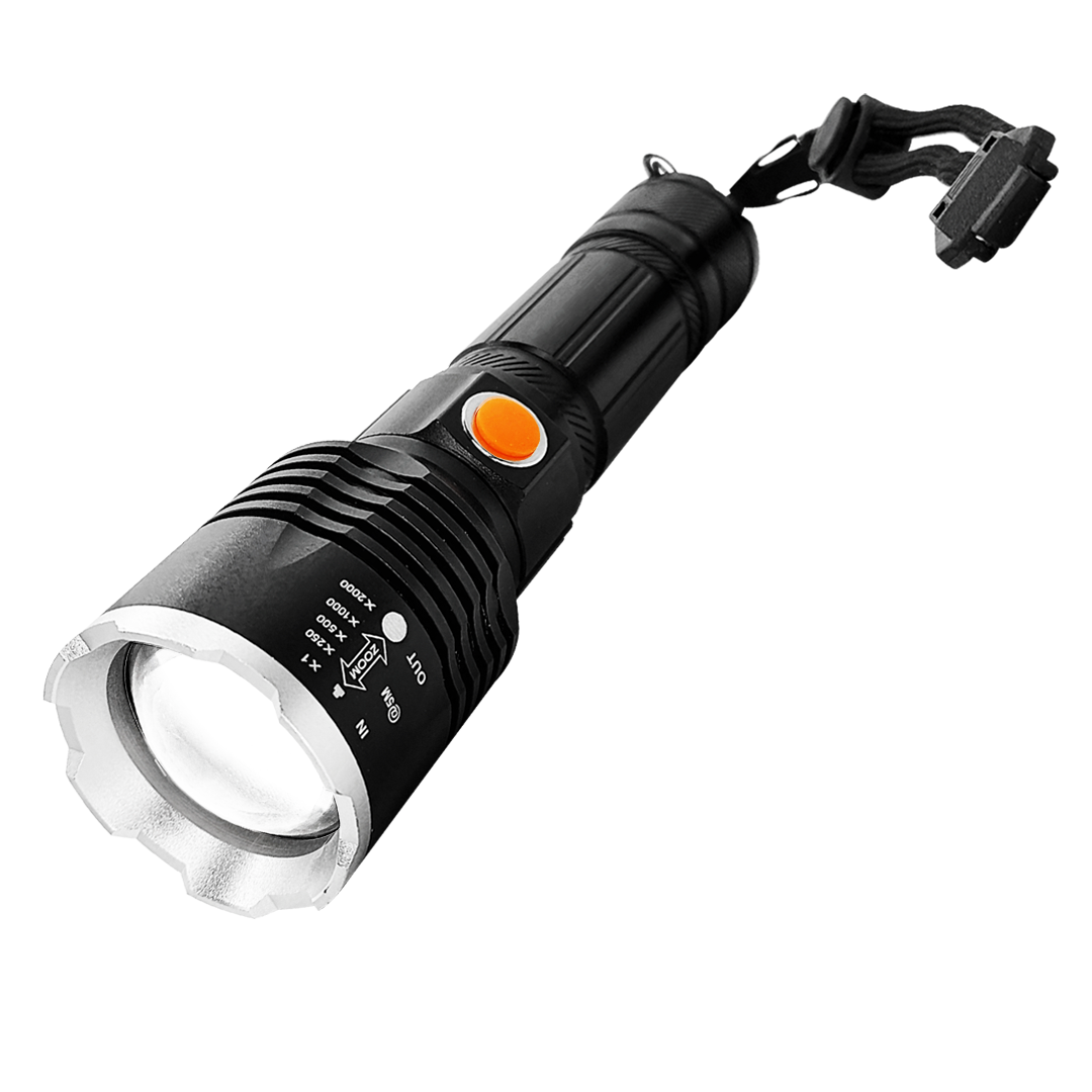 Linterna Táctica Recargable USB Con Luz LED y Batería / GTI Modelo XH-P50