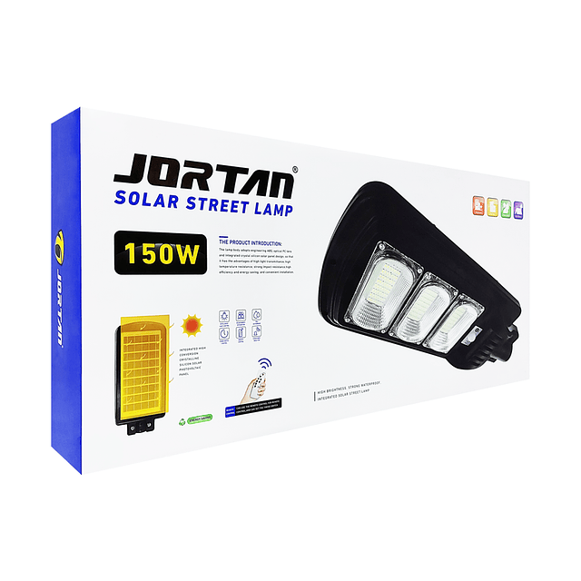 Foco Solar LED De Exterior Con Panel Solar y Sensor De Luz 168LED IP66 150W. - Jortan