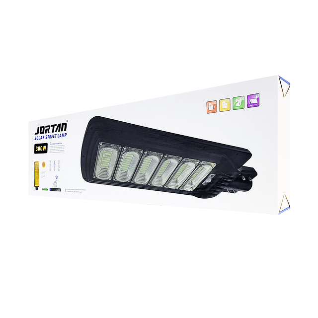 Foco Solar LED De Exterior Con Panel Solar y Sensor De Luz 336LED IP66 300W. - Jortan