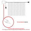 Cortina 3 Metros De Largo Con 180 Luces LED Color Blanco Cálido IP20 / MeidiMake Modelo WF1801H