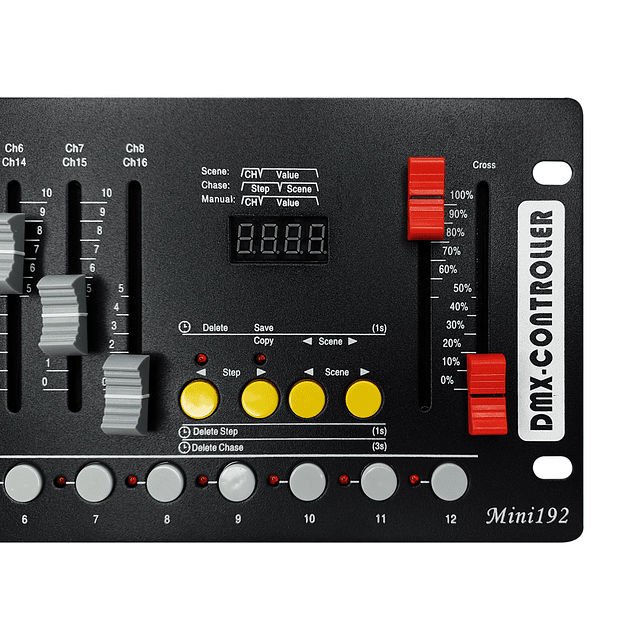 Mini Controlador DMX Luces Disco Para DJ Con 192 Canales - GTI Mod. Mini192