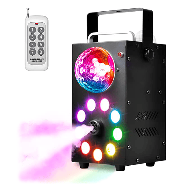 Máquina De Humo Con Bola De Disco + 9 Luces LED RGB / GTI Modelo FOG-700