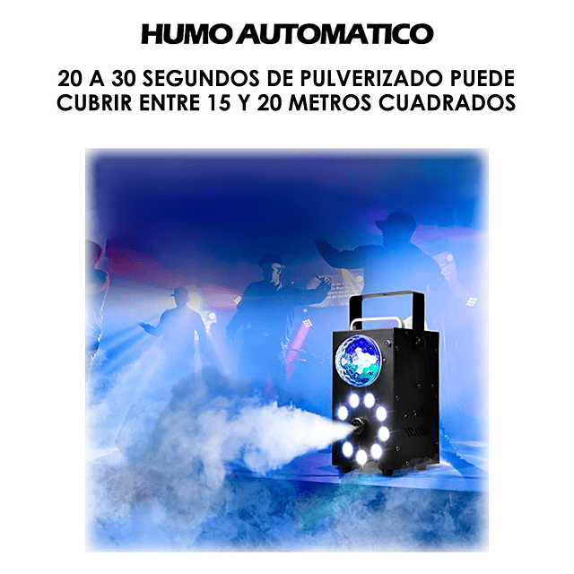 Máquina De Humo Con Bola De Disco + 9 Luces LED RGB / GTI Modelo FOG-700