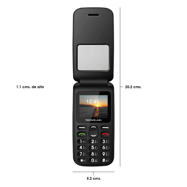 Teléfono Móvil Para Adulto Mayor - Con 3G y Botón S.O.S. / Tecnolab Modelo TL038