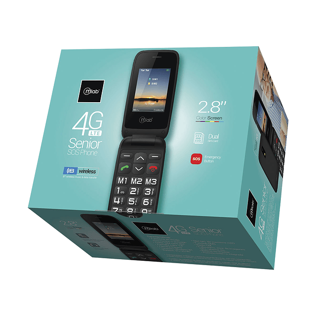 Teléfono Móvil Para Adulto Mayor - Con 4G, Botón S.O.S. y Dual SIM Card / Mlab Modelo 9204