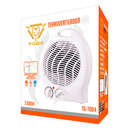 Termoventilador De 2.000W. (Máx.) Con 3 Niveles De Ajuste / TOGO Modelo TG-7004