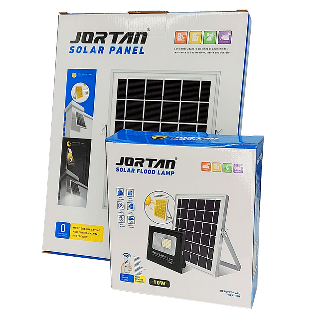 Foco LED De 10W. IP66 + Panel Solar + Control Remoto / Jortan