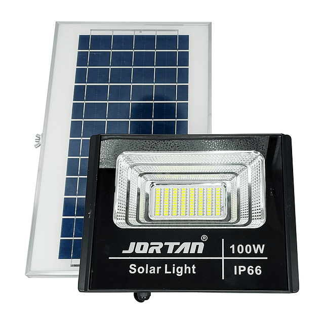 Reflector LED De 100W. IP66 Con Panel Solar y Control Remoto / Jortan