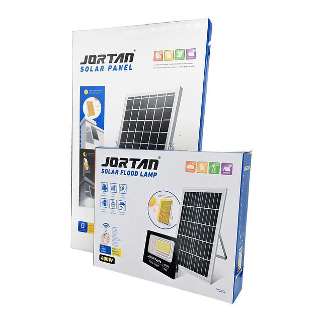 Reflector LED De 400W. IP66 Con Panel Solar y Control Remoto / Jortan