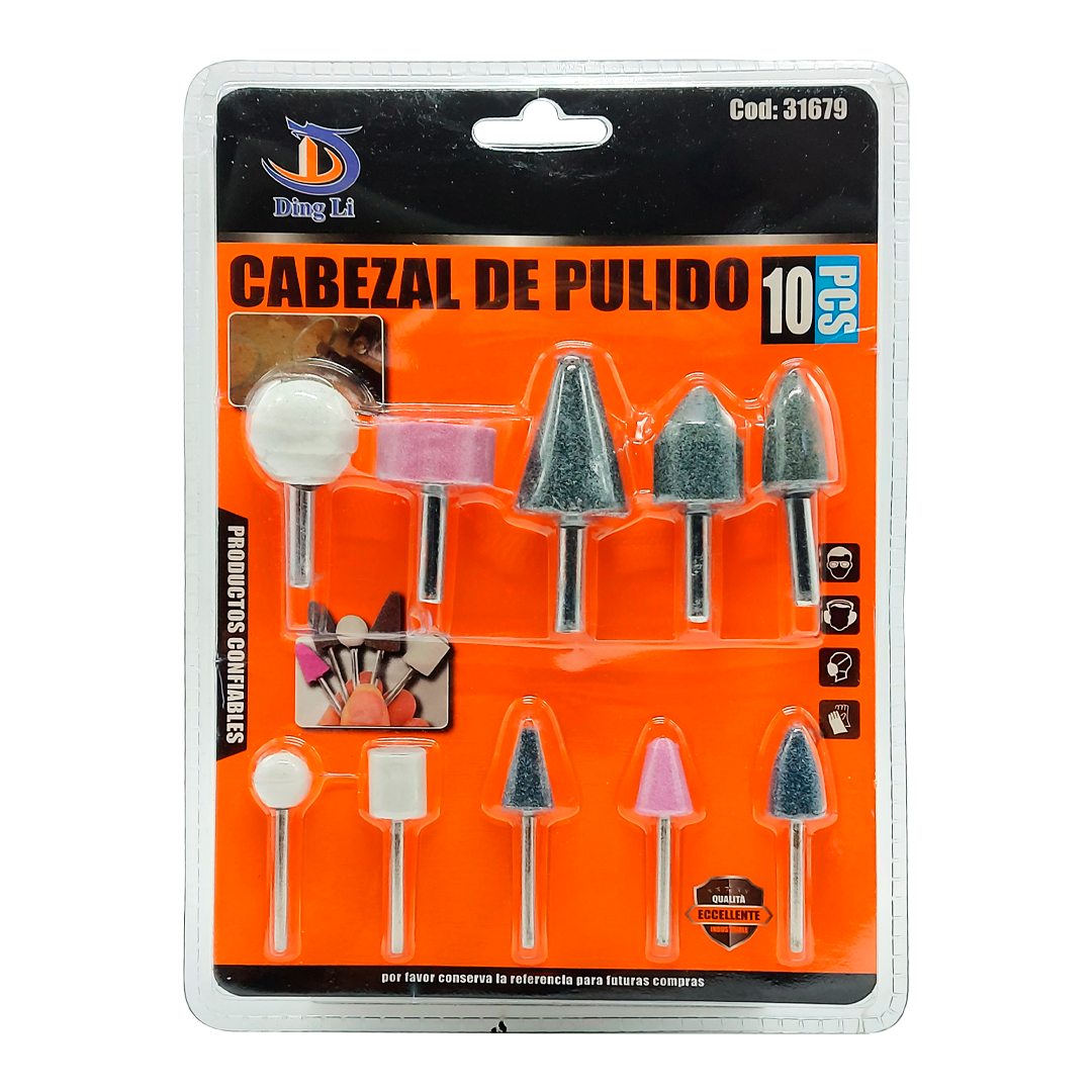 Cabezal de Pulido Set 10 Piezas de Piedra Abrasivas para Lijar o Pulir
