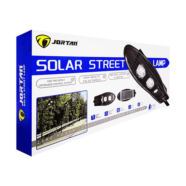 Foco Solar LED De Exterior Con Panel Solar y Sensor De Luz 100W. - IP65 - 6500K / Jortan Modelo T-100W