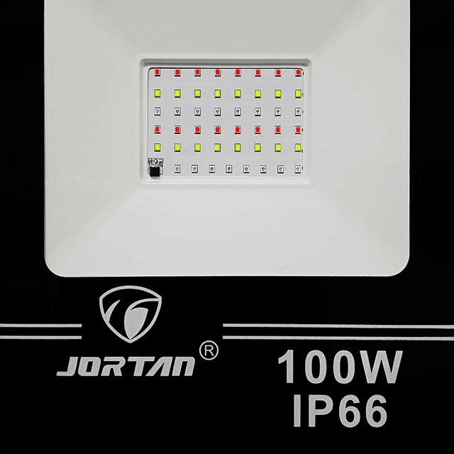 Foco Proyector LED RGB 100W. IP66 6500K Con Control Remoto / Jortan Modelo TP100WRGB