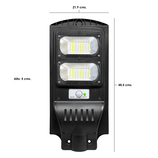 Foco Solar LED De Exterior Con Panel Solar y Sensor De Luz 120W. - IP65 - 6500K / Jortan Modelo T-120W
