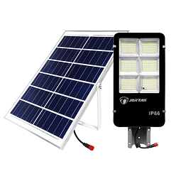 Kit Foco LED De Exterior + Panel Solar + Soporte + Control Remoto 400W. - IP66 - 6500K / Jortan Modelo T-400W