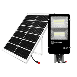 Kit Foco LED De Exterior + Panel Solar + Soporte + Control Remoto 200W. - IP66 - 6500K / Jortan Modelo T-200W