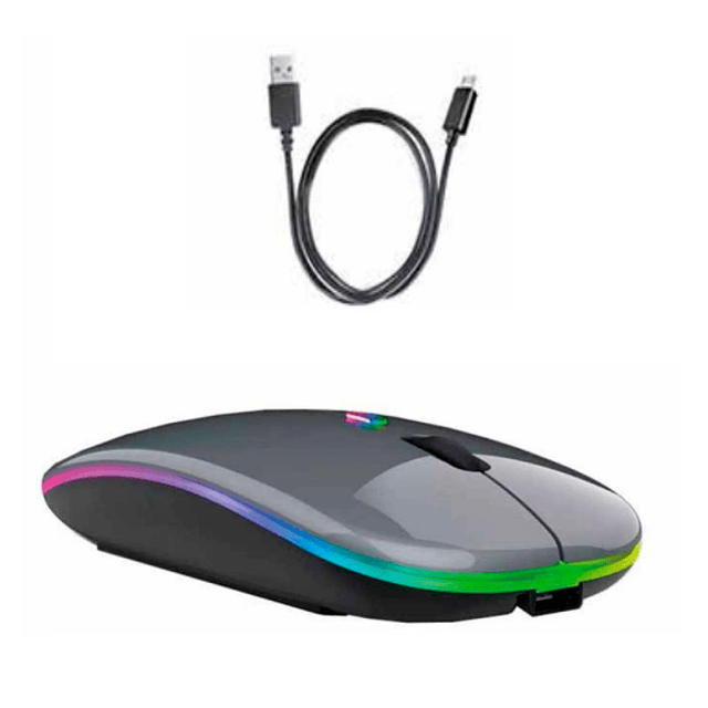 Mouse inalámbrico 2.4G/Bluetooth Motomo plano luz RGB Mb-100