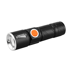 Mini Linterna LED Con Zoom Telescópico - Recargable Por USB Macho / TGO Modelo T6