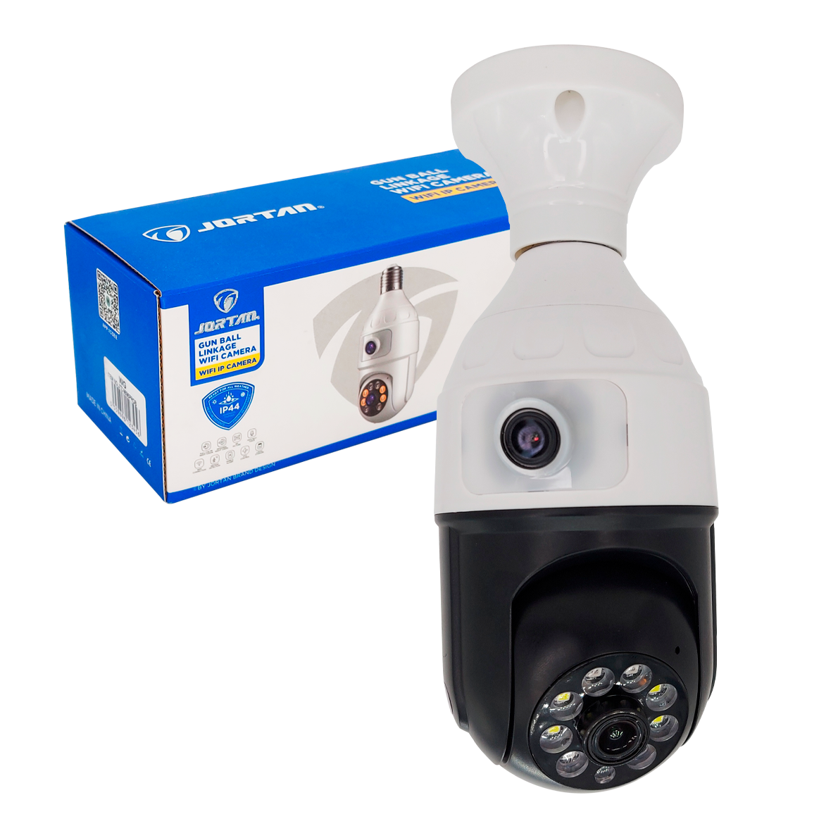 Cámara Ampolleta WiFi Full HD Doble Lente y Visión 360° Motorizada Jortan JT-9696