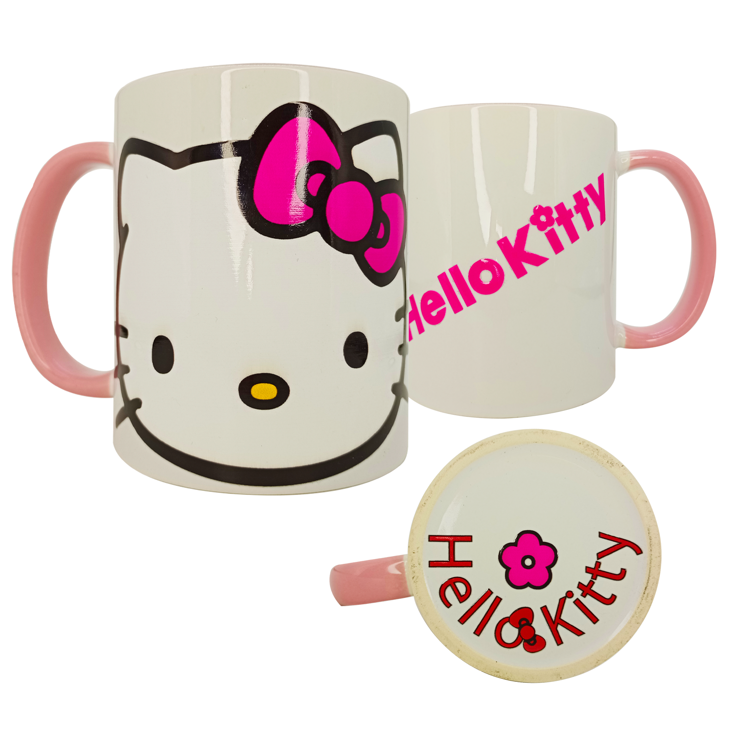 Tazón Cerámico con boca abajo Hello Kitty DTF UV