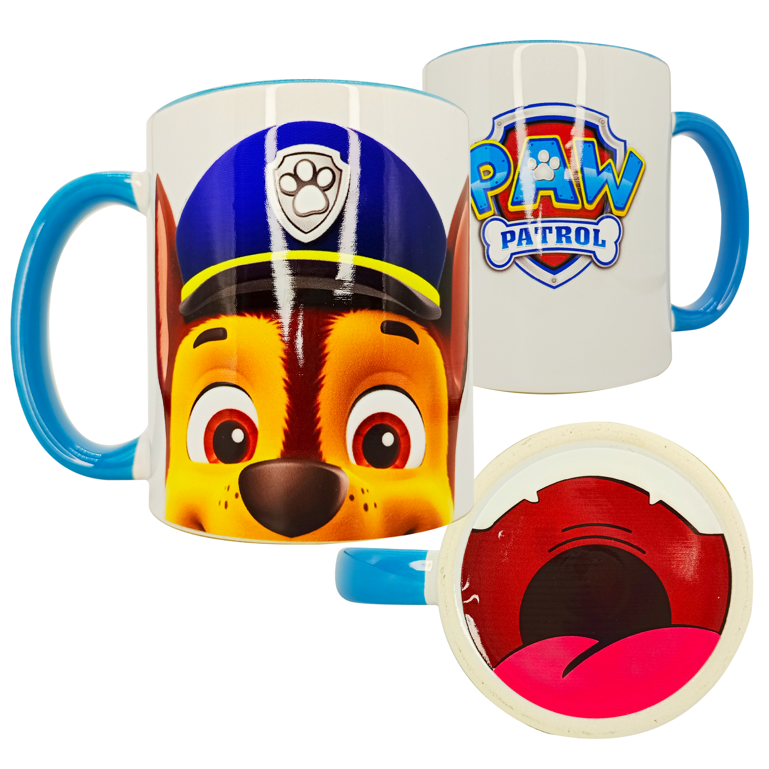 Tazón Cerámico con boca abajo Paw Patrol Chase DTF UV