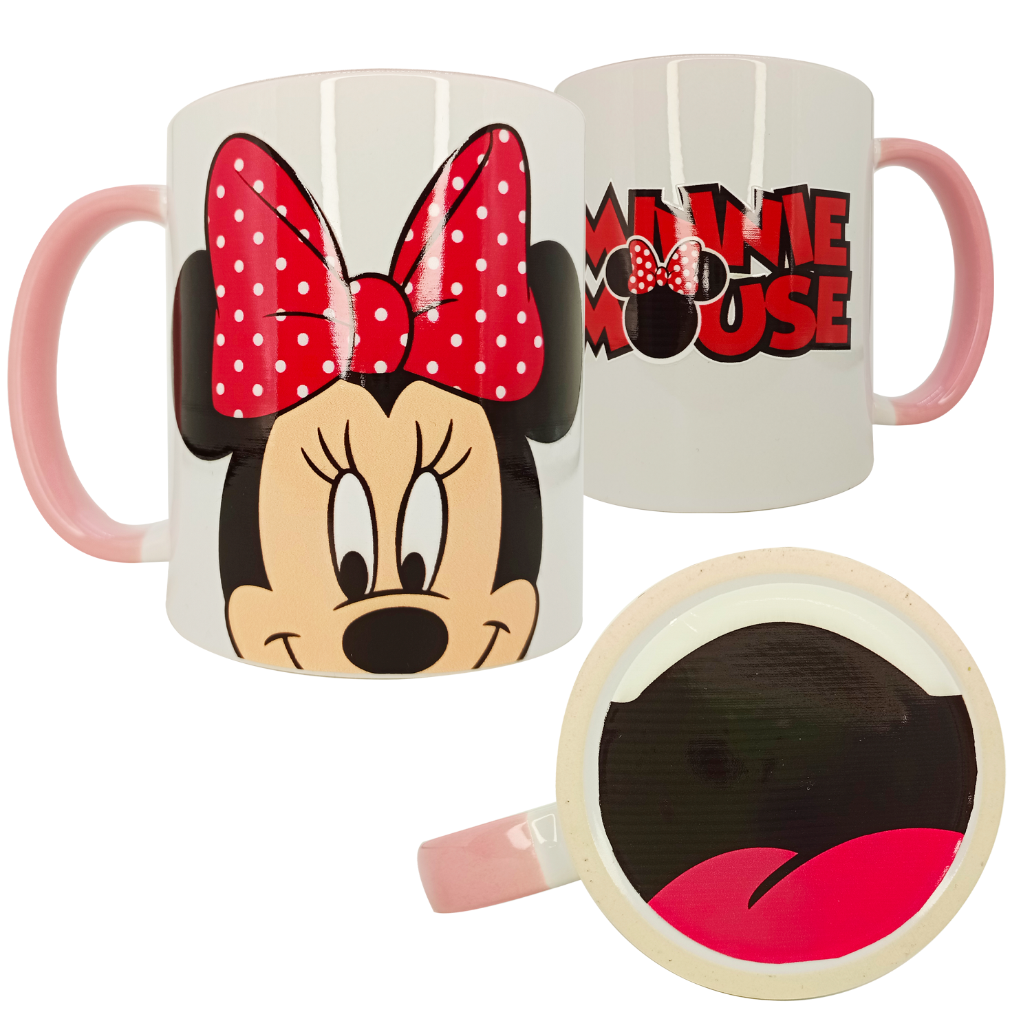 Tazón Cerámico con boca abajo Minnie mouse DTF UV