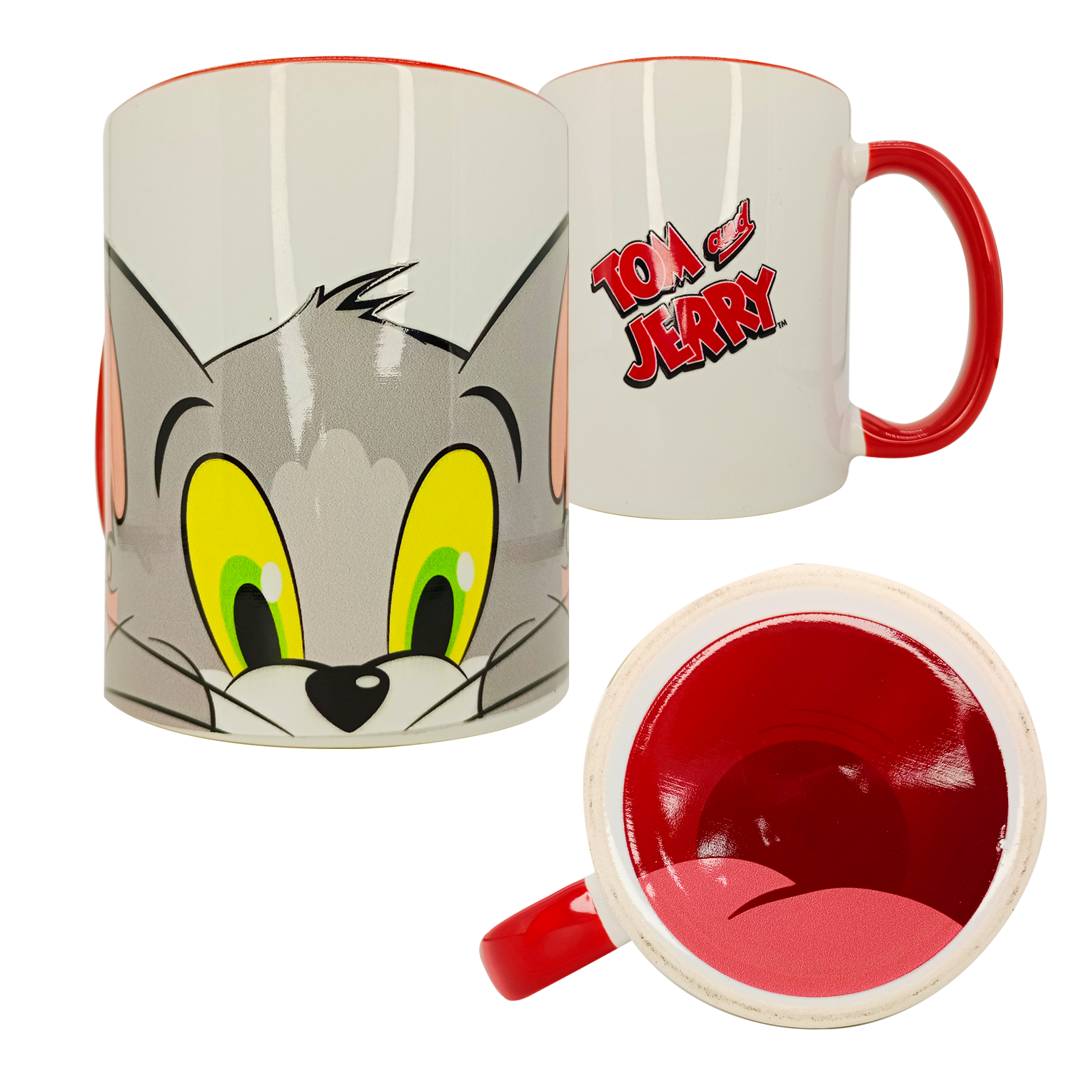 Tazón Cerámico con Base Diseño Gato Tom DTF UV