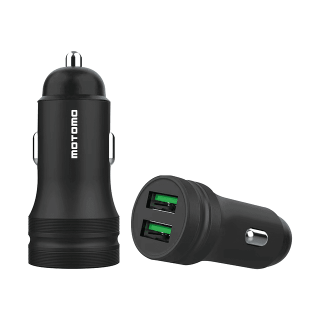 Cargador de Vehículo con Doble Puerto USB y Salida Total de 2.4A. / Motomo Modelo MO-2991