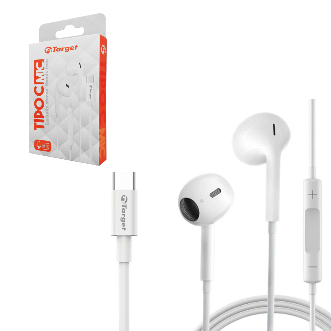 Audífonos In Ear (Internos) Manos Libre - Con Cable Conector Tipo C / Target Modelo TTEMTIPOCWH