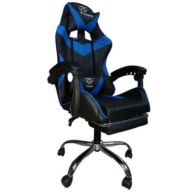 Silla Gamer con Reposa pies TOGO AZUL