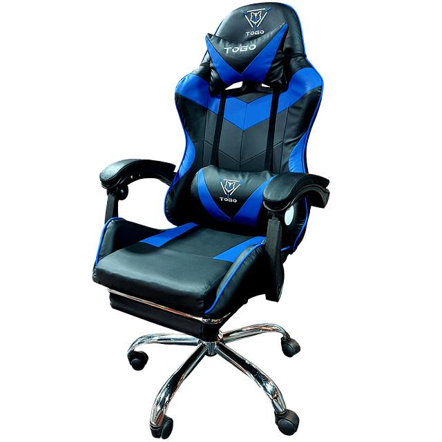 Silla Gamer con Reposa pies TOGO AZUL