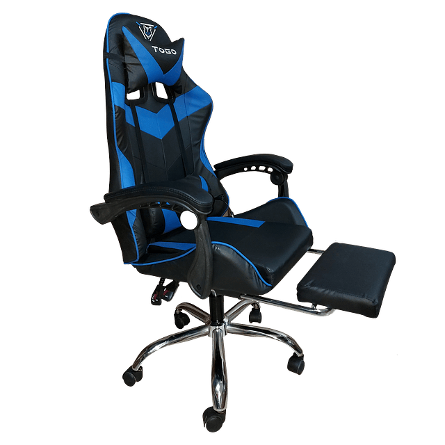 Silla Gamer con Reposa pies TOGO AZUL