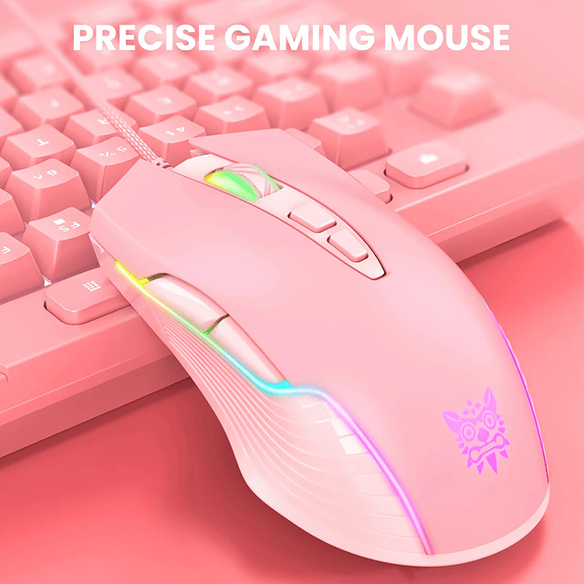 Set Gamer Onikuma G25 Teclado + Mouse Color Rosa