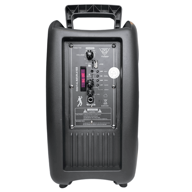 PARLANTE BLUETOOTH TOGO KARAOKE MICROFONO INALAMBRICO DOBLE BATERIA 1000W MOD. TOGO-7781