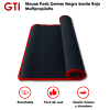 Mouse Pad Gamer Negro Borde Color Rojo 60 x 30 cm Multipropósito