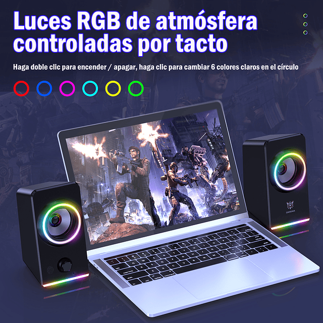 Parlantes RGB Gamer de Escritorio Onikuma X6 Conexión USB