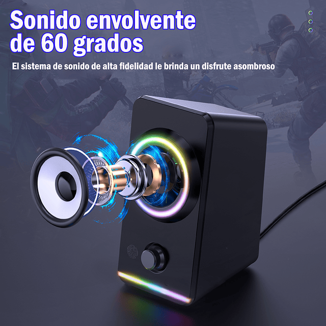 Parlantes RGB Gamer de Escritorio Onikuma X6 Conexión USB