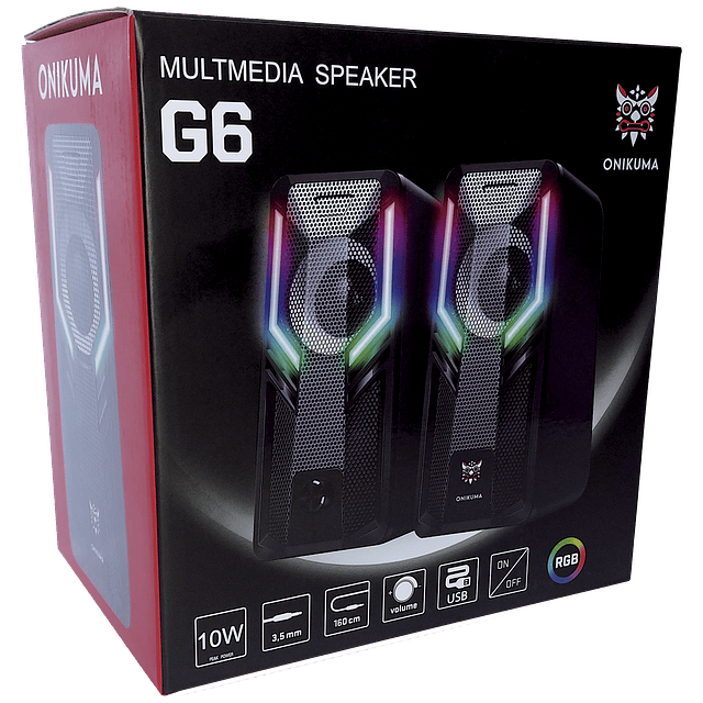 Parlantes RGB Gamer de Escritorio Onikuma G6 Conexión USB