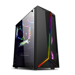 Gabinete Gamer Rgb Ruix Negro Panel Acrílico