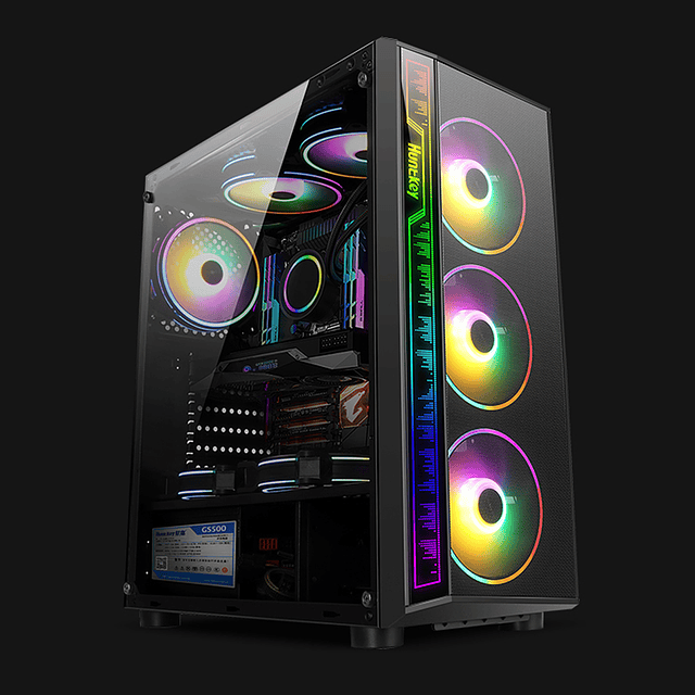 Gabinete Gamer Huntkey GS500R RGB 4 Ventiladores RGB Direccionables