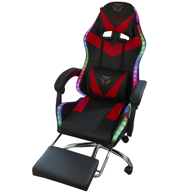 Silla Gamer Pro RGB 5050 Control Remoto Reclinable Posa Pie + Mousepad TOGO 