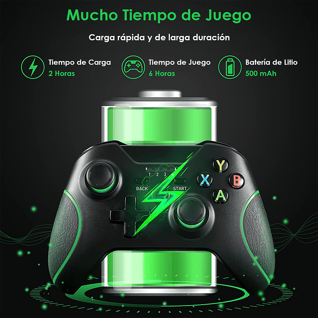 Control Inalámbrico De 2.4Ghz. para XBox One S - One X - One Elite - PS3 - PC Windows 10 / GTI Modelo LH-808