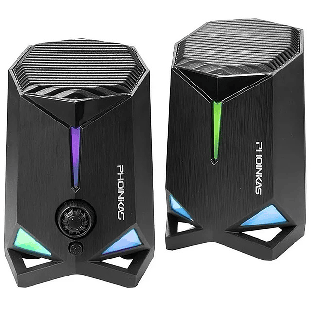 Parlantes Para PC RGB Con Luces Phoinikas Modelo P-1