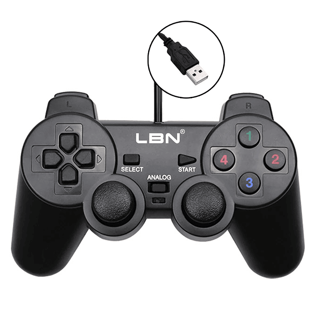 Joystick Control Mando USB Analógico 14 Botones PC Consolas LBN Modelo LBC2020